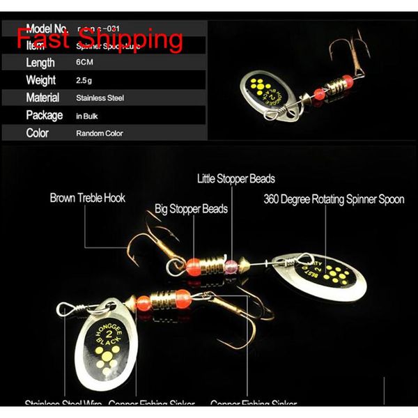 

6cm 2.5g metal carp fishing lure vibration bait spinner spoon lures rotating metal sequin wobbler wi ign hjfeeling