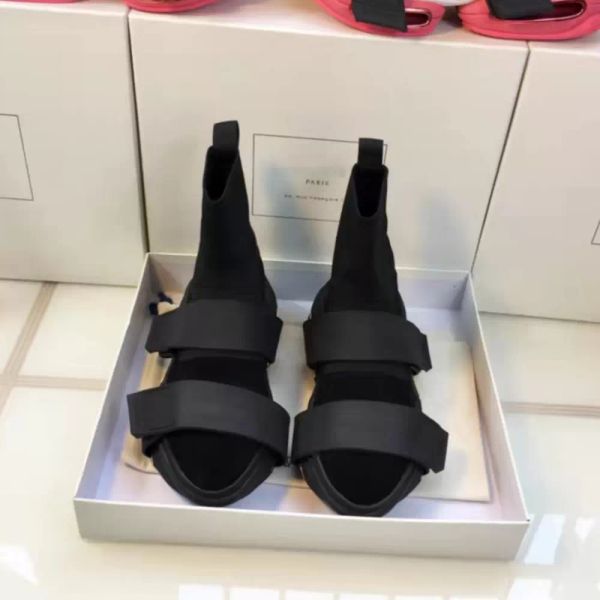 

fashion women casual shoes luxury designer breathable elastic ankle boots sock booties outdoor comfortable platform sneakers sports trainers, Black