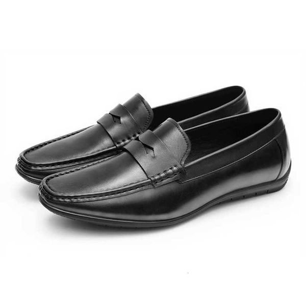 

men's casual shoes doudou 2021 genuine leather men's casual with leather on the ig8s vdwb, Black