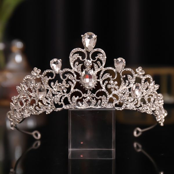 

luxury wedding crown for bride rhinestone hair jewelry gifts tiaras crystal hair accessories women headband bridal headweardio chan contact, Golden;white