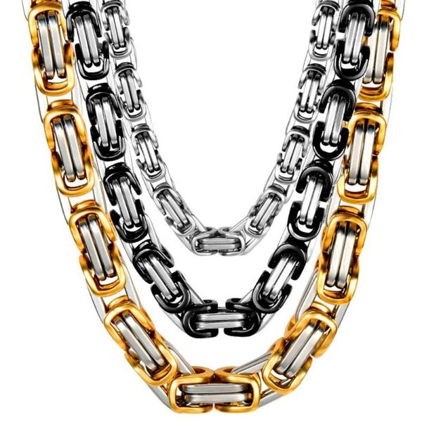 

chains fashion personality stainless steel chain men necklace emperor titanium punk accessories jewelry, Silver