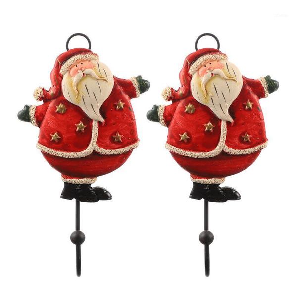 

hooks & rails 2pcs decoration hook coat hanging stylish santa claus (random style)