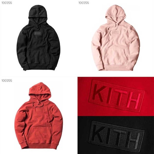 

kith box hoodie men women 1:1 embroidery kith hoodies sweatshirts fashion casaul kith pullover sh190823, Black