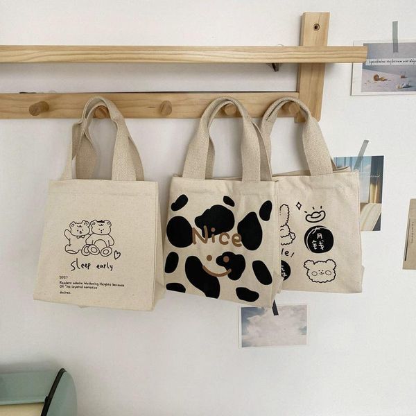 

waist bags yile spring canvas luch pouch cow pattern animal bento bag cute cartoon student pupil portable