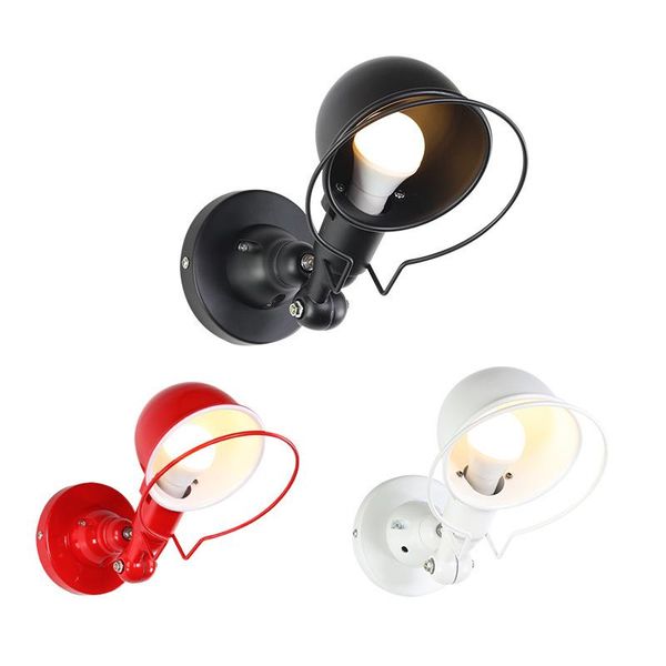 

wall lamp creative adjustable industrial metal e14 light retro country style black/white/red for bar cafe corridor aisle