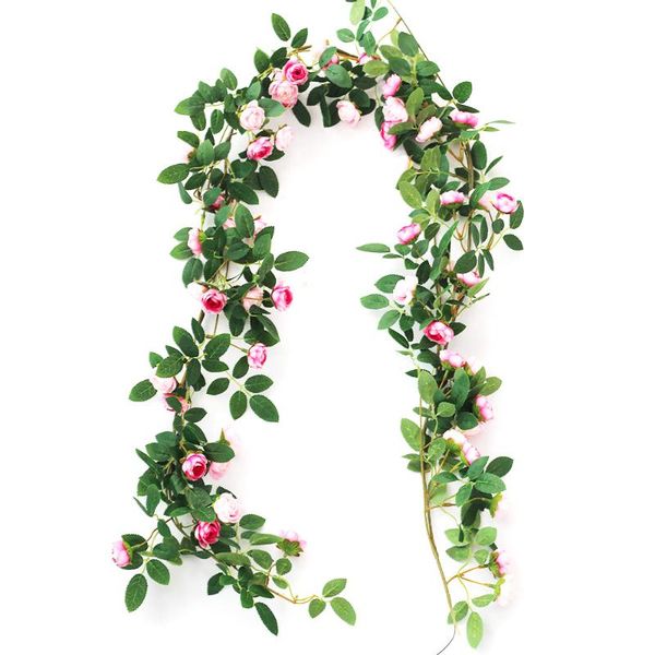 

decorative flowers & wreaths artificial rose ivy vine eucalyptus garland hanging plants for home wedding decoration office party decor