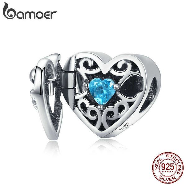 

bamoer 925 sterling silver always in heart bowknot surprise box fit charm bracelets beads jewelry making scc1053, Bronze;silver