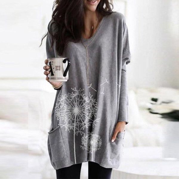 

spring long shirts vestido women casual long sleeve blouse vintage floral printed cotton blusas female pullovers plus size tunic, White