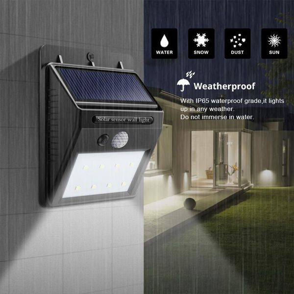 

solar lamps 144 led light outdoor lamp pir motion sensor wall waterproof powered sunlight for garden decoration