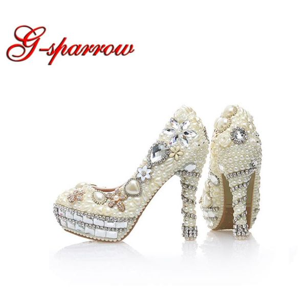 

dress shoes ivory pearls silver rhinestone bridal wedding delicate handmake high heels anniversary ceremony pumps large size, Black