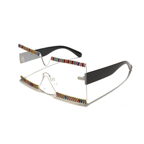 

sunglasses rectangle rhinestone women fashion punk diamond clear sun glasses crystal vintage shades eyeglasses uv400 nx, White;black