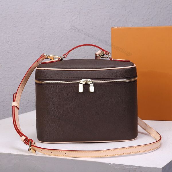 10a l çanta bayan tuvalet kitleri kozmetik omuz çantaları güzel bb üst tasarımcı fermuar büyük boyutlu crossbody erkek moda presbiyopi debriyaj çantası 42265 24 cm l179