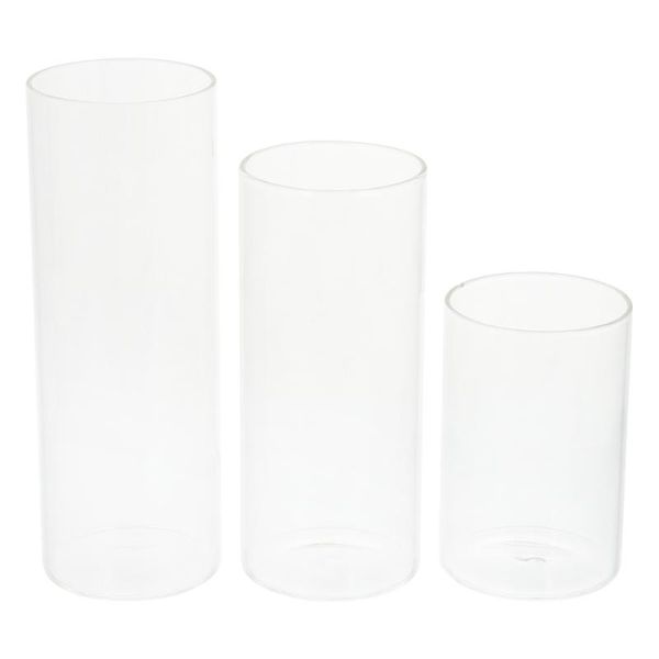 

candles 3pcs glass transparent candle cup holder simple style container