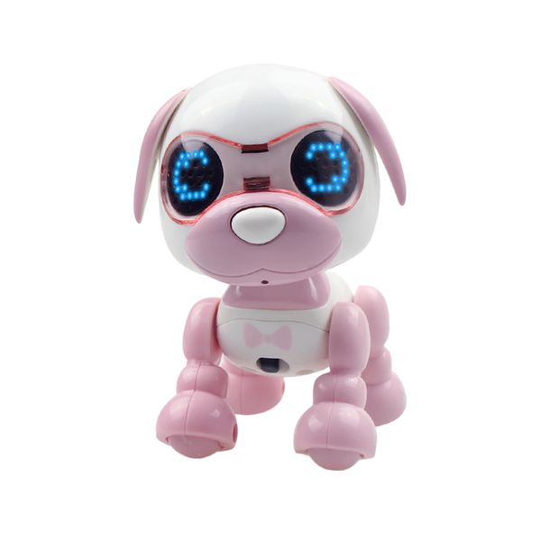

Robot Dog Robotic Puppy Interactive Smart Puppy Robotic Dog Led Eyes Sound Recording Sing Sleep Cute Toy Present Toy For Child, Pink
