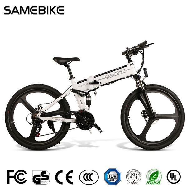

[eu stock] samebike lo26 500w cycling electric bike 21 speed foldable 48v 10.4ah 30km/h max speeds ebike mtb bicycle, Silver;blue