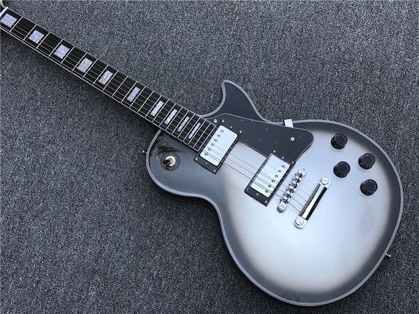 

new arrive custom shop silver electric guitar, guitar, real p shows, all color are available