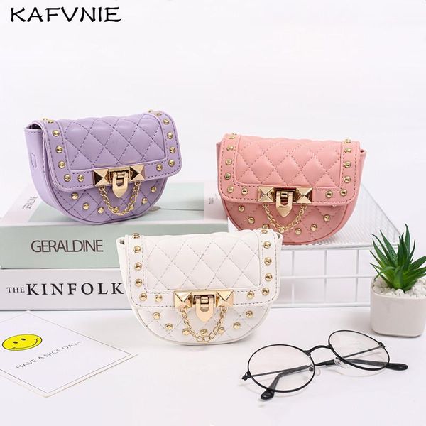 

backpacks kafvnie mini 13.5cm children's handbag high-end pu rivet shoulder bag candy coin party purse wholesale