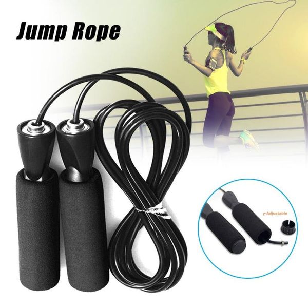 

speed skipping jump rope black adjustable handle fitness exercise gym boxing workout training tool