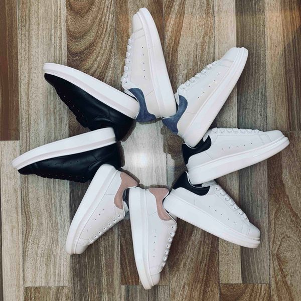 

men women designer flat casual shoes 3m reflective three-in-one black and white leather suede with box