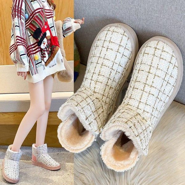 

boots winter snow genuine leather ankle spring flat shoes woman short brown botas with fur 2021 for women lace up, Black