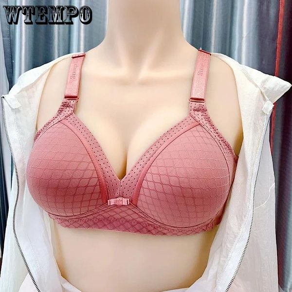

bras plus size underwear for women push up bra cotton breathable thin wireless bralette 42 b c woman, Red;black