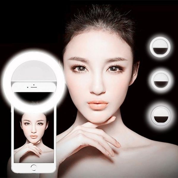 

universal selfie lamp mobile phone lens portable flash ring 36 leds luminous ring clip light for 8 7 6 plus samsung