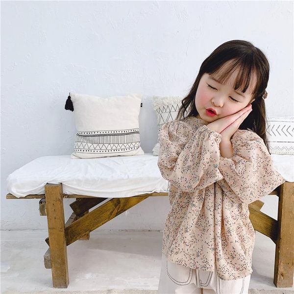 

shirts owligbaby 2021 style girls floral shirt spring cotton fashion blouse 1-6t, White;black