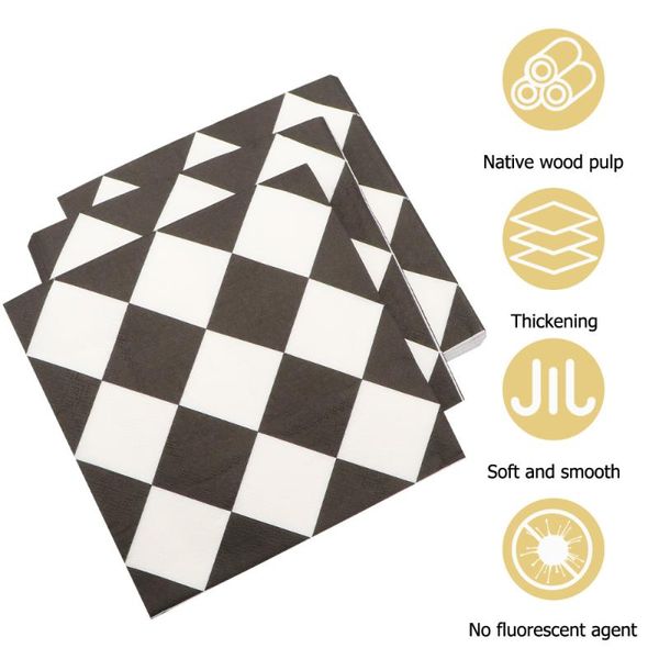 

table napkin 60pcs racing theme napkins black and white grid tissue dinner paper towel party supplies for el restaurant