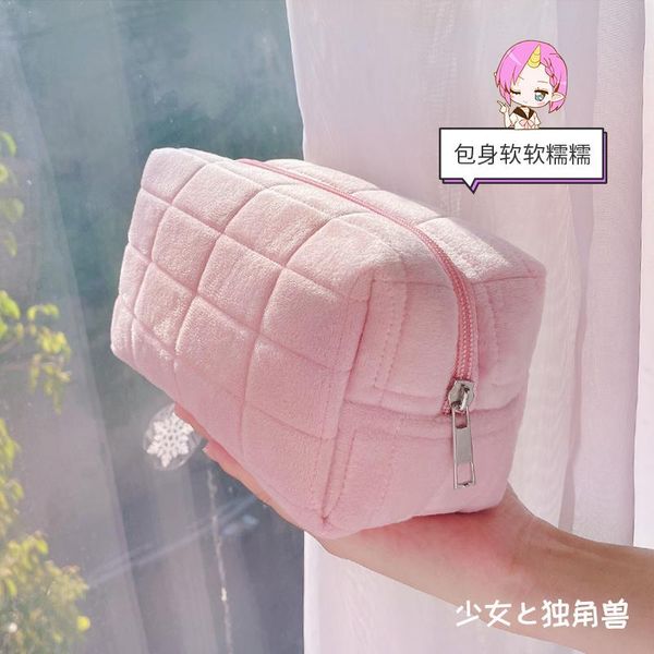 

cosmetic bags & cases candy color bag women large capacity soft make up ins fashion portable travel wash beauty storage case wy338