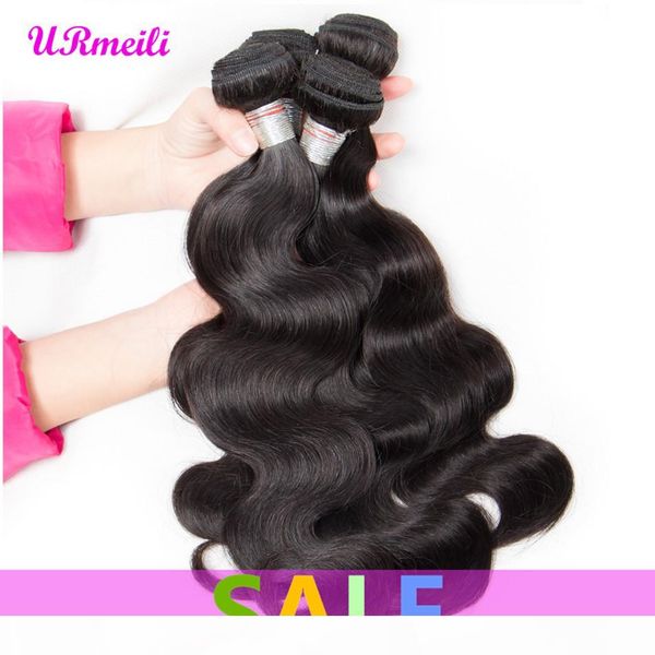 

brazilian body wave hair bundles 100% human hair weave natural color urmeili human hair weave bundles 8-32 inch can buy 3 4pcs, Black