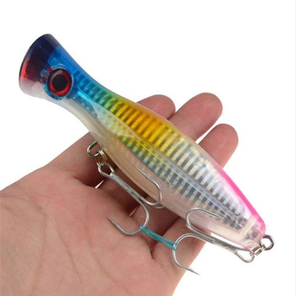 

1pcs 12cm 40g big popper fishing lure bait pesca treble hooks crankbait 3d eyes artificial hard bait carp pike fishin jlldke