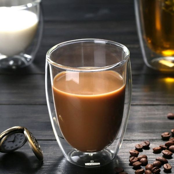 

wine glasses 80/250/350/450ml heat-resistant double wall glass cup beer coffee handmade mug tea whiskey cups drinkware