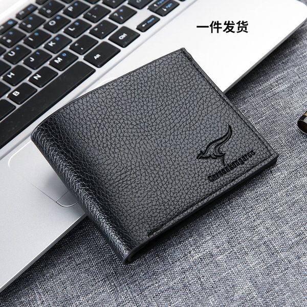

logo 2021 printed men's short leather wallet soft new simple trendy student brand krcdk