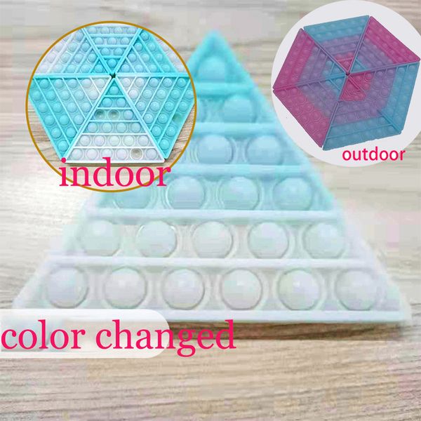 

1pcs change color pop it poppit fitget toys game kid push bubble fidget sensory toy autism special needs stress reliever