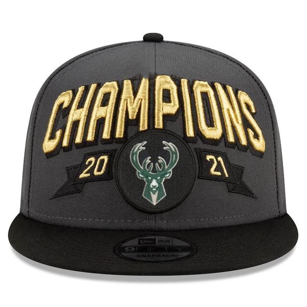 

men 2021 finals champions cap 34 antetokounmpmilwaukeebucks locker room 9fifty snapback caps adjustable basketball hat black a1, Blue;gray