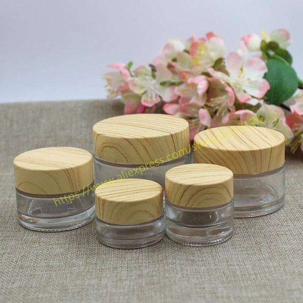 

storage bottles & jars 5g 10g 15g 30g 50g clear glass jar plastic lid, cosmetic eye cream can mask pot facial lotion tin sample skin care co