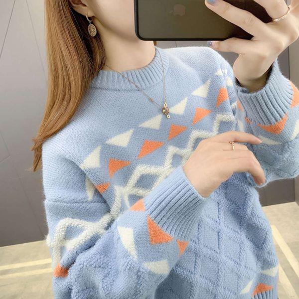 

loose lazy sweater for women in autumn and winter, White;black