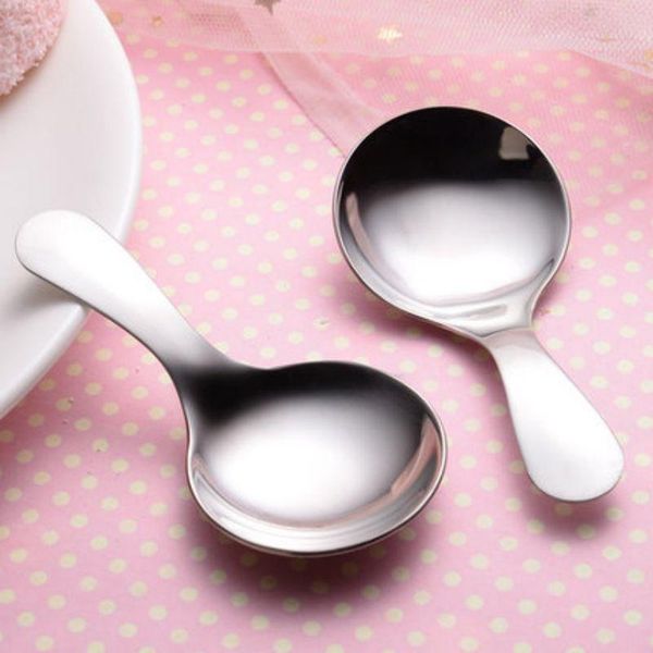 

spoons round spoon morden design mirror face 304 stainless steel student tableware cute dinnerware birthday gift ice cream