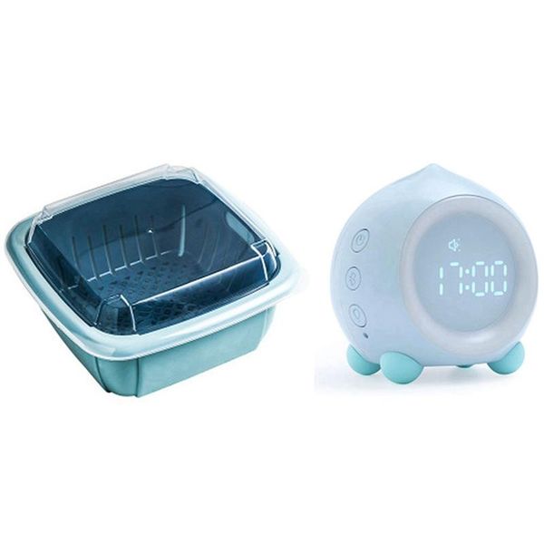 

storage bottles & jars 1 pcs blue refrigerator sealed drain fresh-keeping box kids alarm clock for kids, color night light