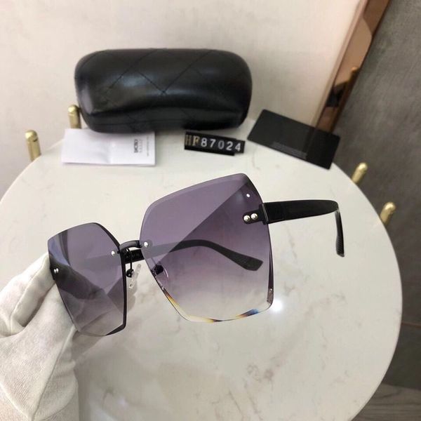 

frameless fashion brand designer sunglasses large square frame summer elegant style mixed color, White;black