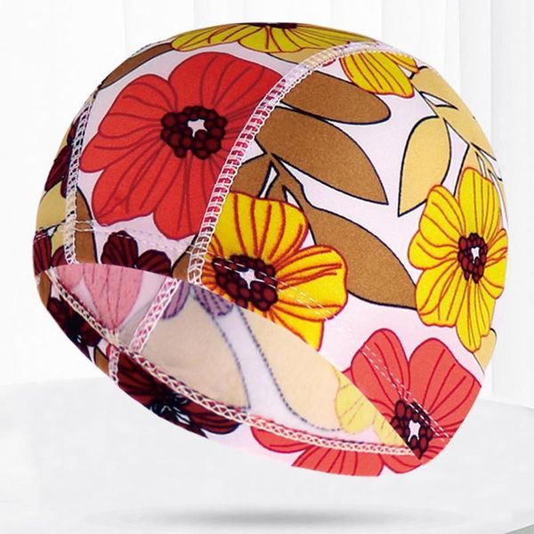 

multi colors patterns men women fabric swimming cap adults swim pool diving water sports elastic bathing caps ha jlluow