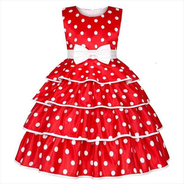 

princess baby girls dot girl dresses flower elegant wedding party toddler christmas vestidos formal dress children kids clothing, Red;yellow