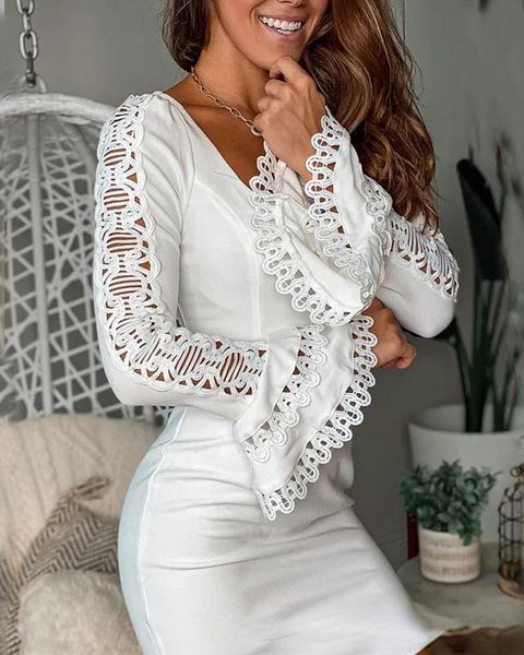 

casual dresses 2021 summer women's lace panel hip wrap dress, Black;gray