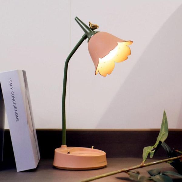 

table lamps 2022 flower bird night light desk lamp led student room touch reading eye protection home multi-function