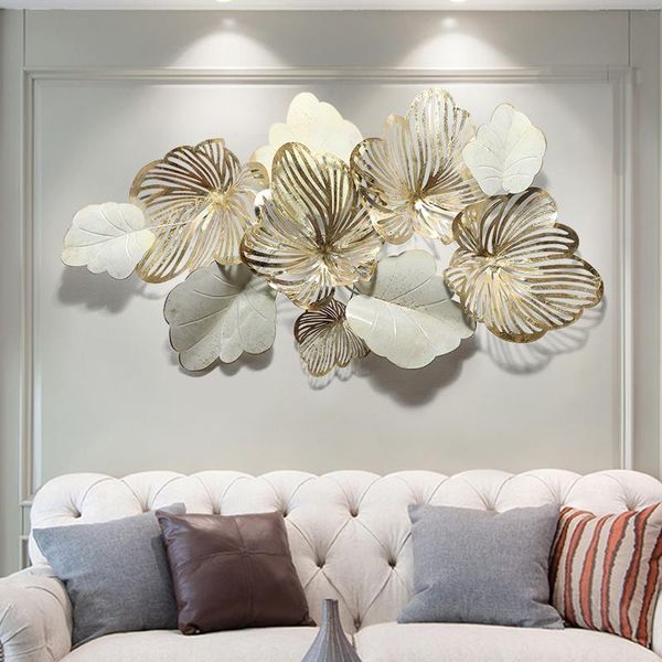 

decorative objects & figurines nordic living room sofa light metal background wall iron decoration creative pendant home gold leaf house dec