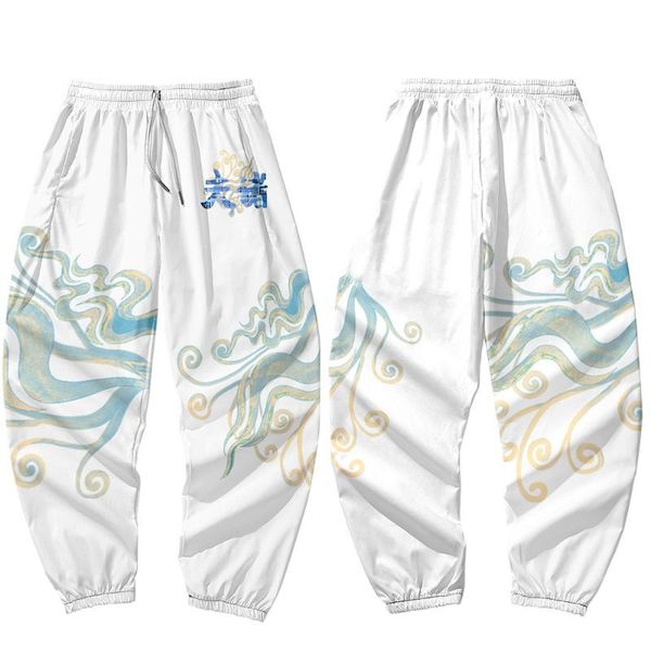 

men's pants nine color deer printed white japanese style sweatpants men cargo pant harajuku jogger trousers streetwear oversize 6xl, Black