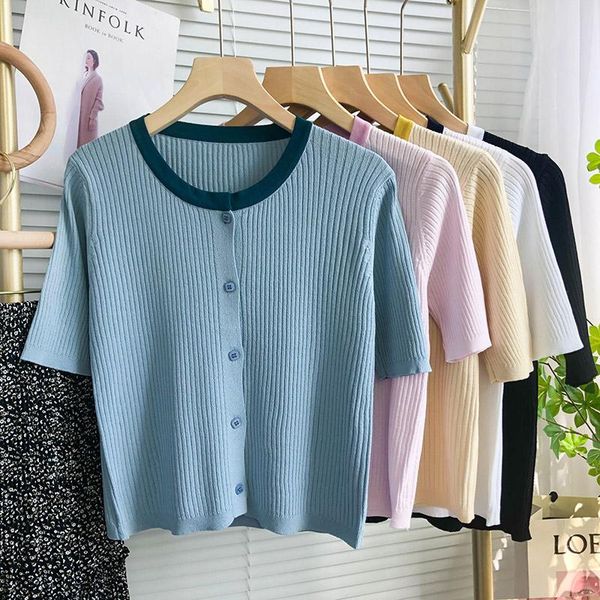 

women's sweaters 2021 20585 (1, 1 in 4) to supplement, not make web celebrity figure round collar short sleeve cardigan [2021] 29, White;black
