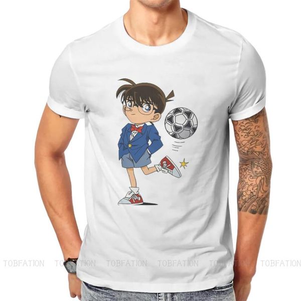 

men's t-shirts playing fashion tshirts detective conan case closed anime male harajuku fabric streetwear t shirt o neck oversized, White;black