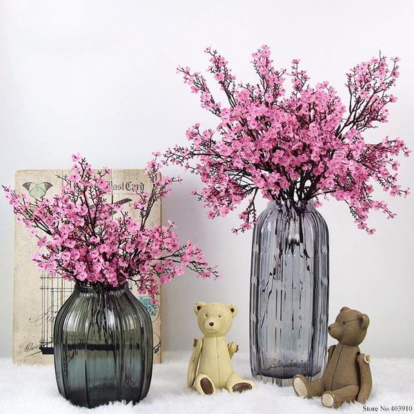

decorative flowers & wreaths cherry blossoms artificial baby's breath gypsophila fake diy wedding decoration home bouquet faux branch