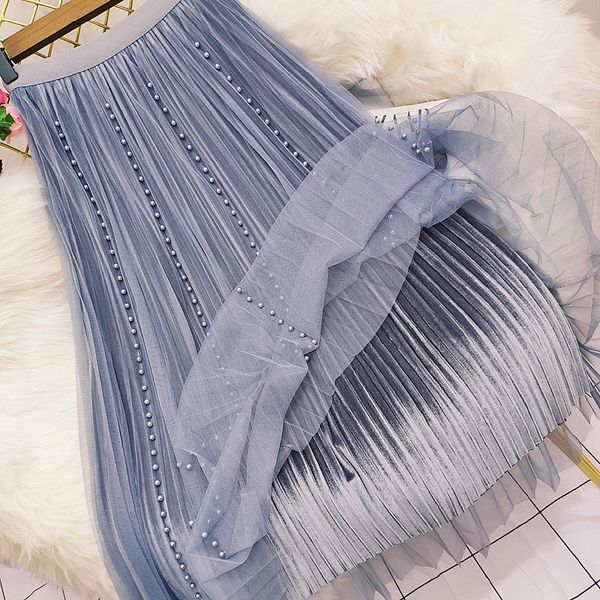 

fall and winter classic light a word thin tall retro-thin waist plied mid-length skirt y179 iy3t, Black